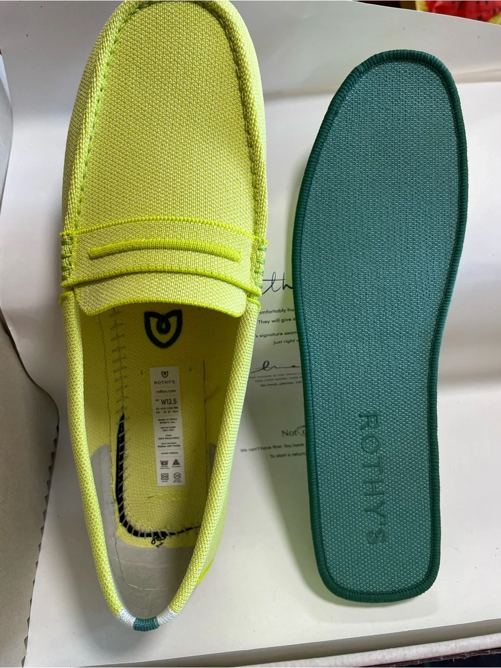 Rothy’s Driver in Limon Women’s Size 12.5